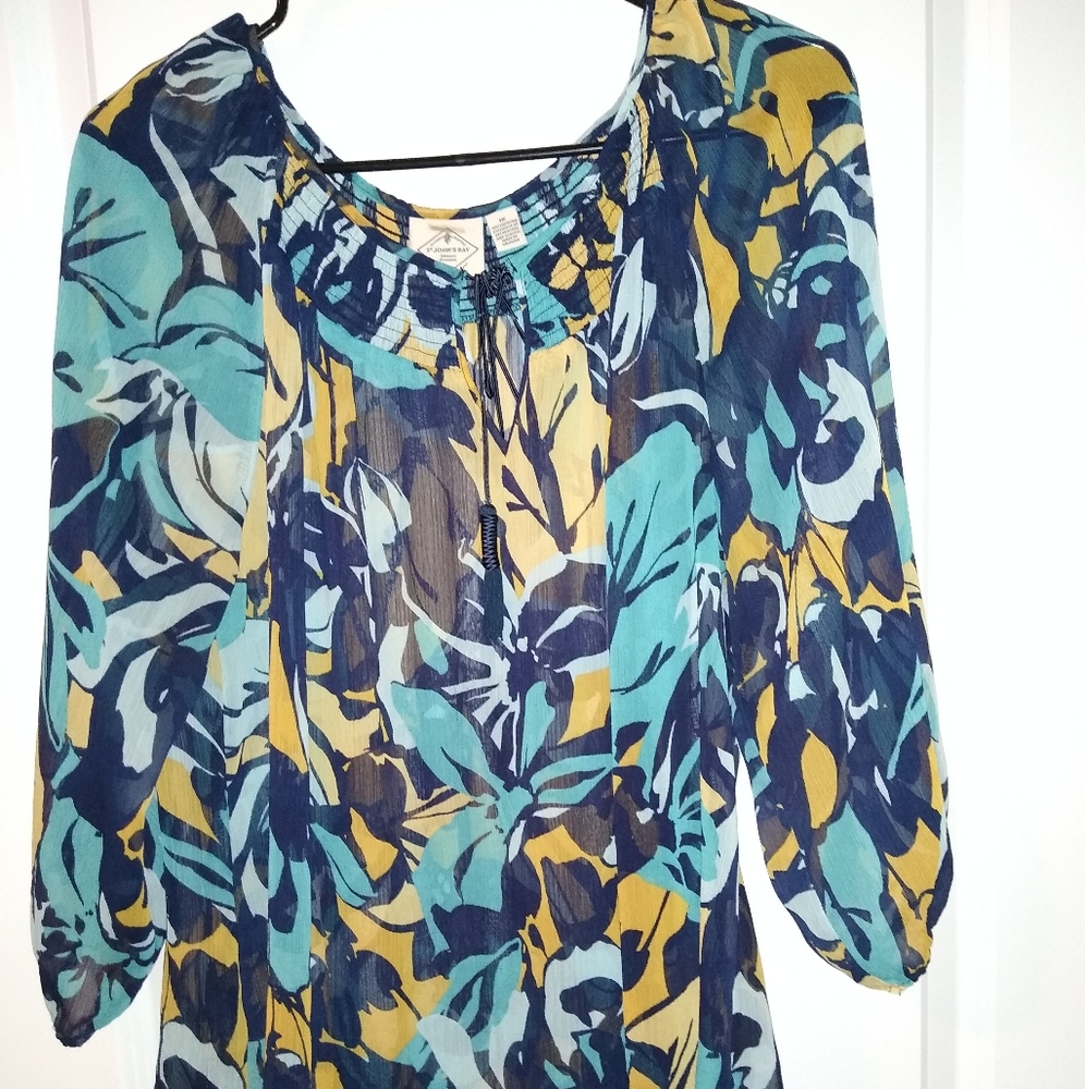 St. John's Bay boho blouse. 1x foral